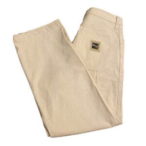 LUKKE WULLF STRAIGHT LEG CREAM COOTON CARPENTER STYLE PANTS . SIZE 2.
